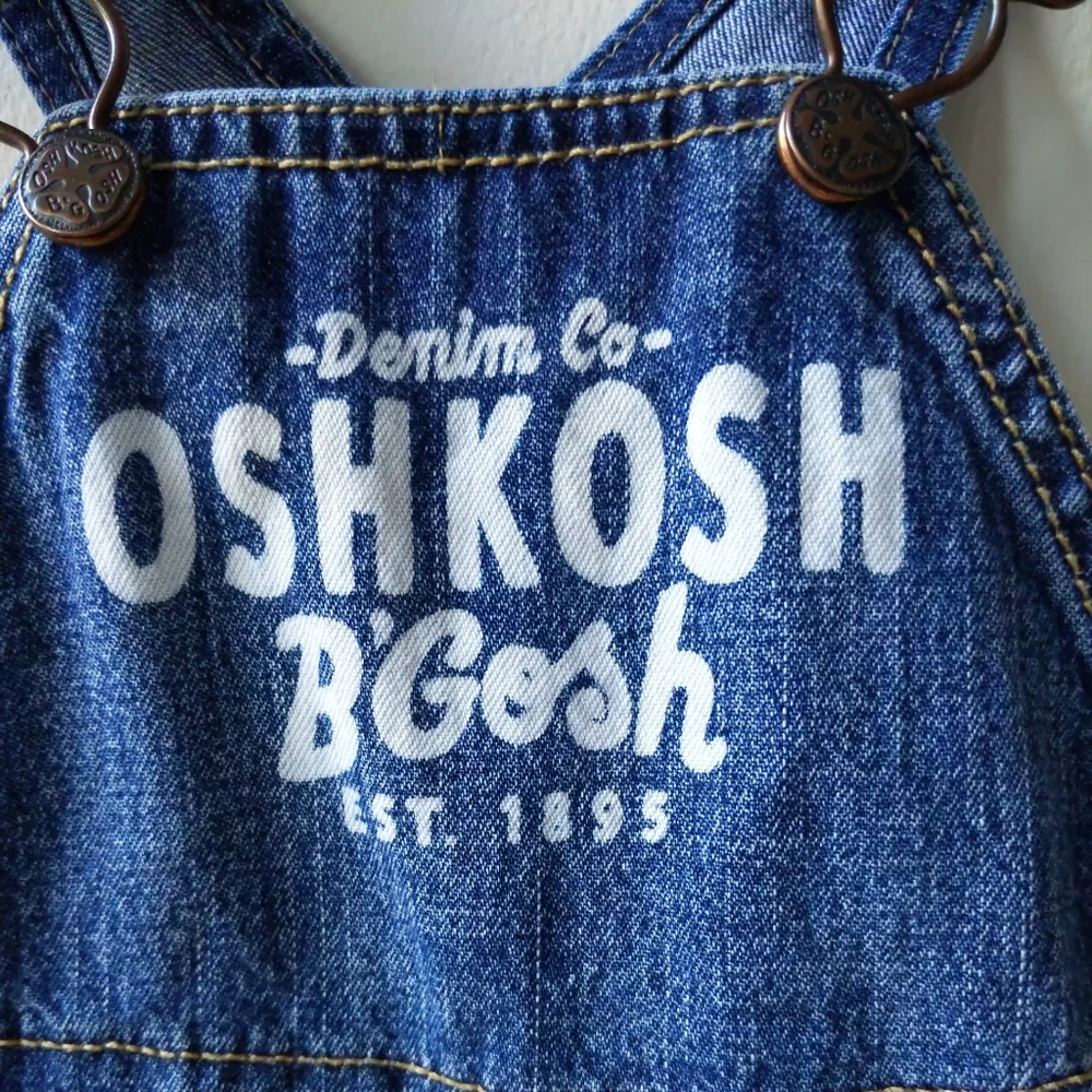Oshkosh B'Gosh Spell Out Denim Overalls Size 6M